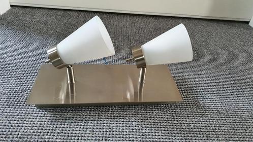 Lampen, dubbele spot, Huis en Inrichting, Lampen | Spots, Gebruikt, Plafondspot of Wandspot, Metaal of Aluminium, Ophalen of Verzenden
