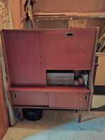 Vintage Bureau en Bureaukast Set, Gebruikt, 100 tot 150 cm, Met deur(en), Vintage