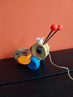 Vintage Houten Trekfiguur Bij, Ophalen of Verzenden, Gebruikt, Overige typen, Met wieltjes