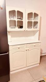 Witte buffetkast met vitrinekast, Ophalen, Gebruikt, 150 tot 200 cm, 25 tot 50 cm