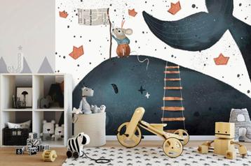 Fotobehang / Behang - Kinderkamer - Walvis en Muis beschikbaar voor biedingen