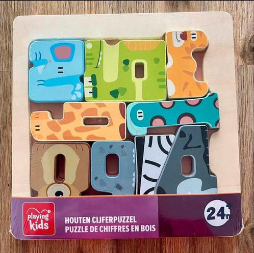 Playing Kids Houten Cijferpuzzel, Kinderen en Baby's, Speelgoed | Fisher-Price, Zo goed als nieuw, Ophalen of Verzenden