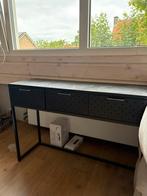 Sidetable zwart staal met lades, Huis en Inrichting, Tafels | Sidetables, Ophalen, 100 tot 150 cm, Zo goed als nieuw, Metaal