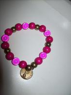 Armband Roze tint Steen Goudkleur Kraal Bedel, Sieraden, Tassen en Uiterlijk, Armbanden, Overige materialen, Met edelsteen, Verzenden