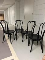 Zwarte Thonet stoelen, eetkamer stoelen, Vier, Zo goed als nieuw, Hout, Zwart