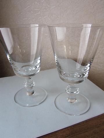 Twee waterglazen La Rochère cristalline model Antoine beschikbaar voor biedingen