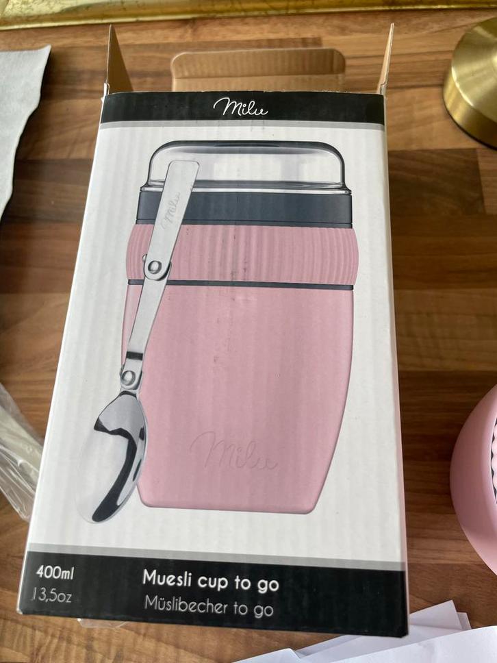 Milu Muesli Cup To Go - Roze, Huis en Inrichting, Keuken | Keukenbenodigdheden, Nieuw, Verzenden