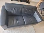 TE KOOP 2 BLAUW LEDEREN BANKSTELLEN MONTEL, Ophalen, Gebruikt, 150 tot 200 cm, Driepersoons