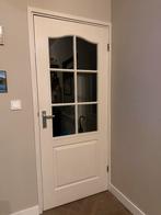 Witte binnendeur met glas, Doe-het-zelf en Verbouw, Deuren en Horren, Ophalen, Gebruikt, 80 tot 100 cm, Binnendeur