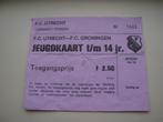 Voetbalkaartje F.C. Utrecht - F.C. Groningen  1981 / 1982 39, Verzenden, Gebruikt, Overige binnenlandse clubs, Overige typen