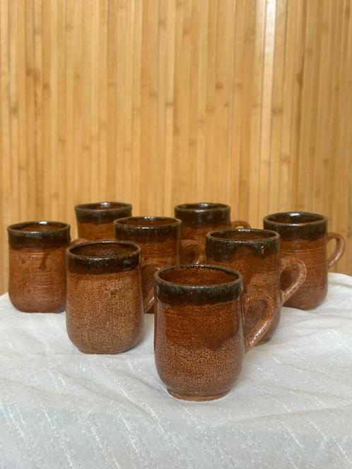 Set/8 Vintage keramieken koffie koppen van Carry Heesen, Antiek en Kunst, Antiek | Servies los, Ophalen