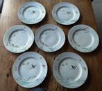 7 antieke Satsuma borden met vissen en vlinders, 19e eeuw, Ophalen