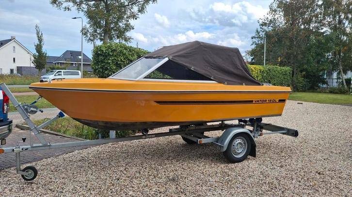 Vator 15DL Noorse speedboot met motor en trailer, Watersport en Boten, Buiten- en Binnenboordmotoren, Gebruikt, Overige brandstoffen