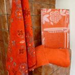 Vintage handdoeken oranje keukendoek badlaken jaren 70, Antiek en Kunst, Antiek | Kleden en Textiel, Ophalen of Verzenden