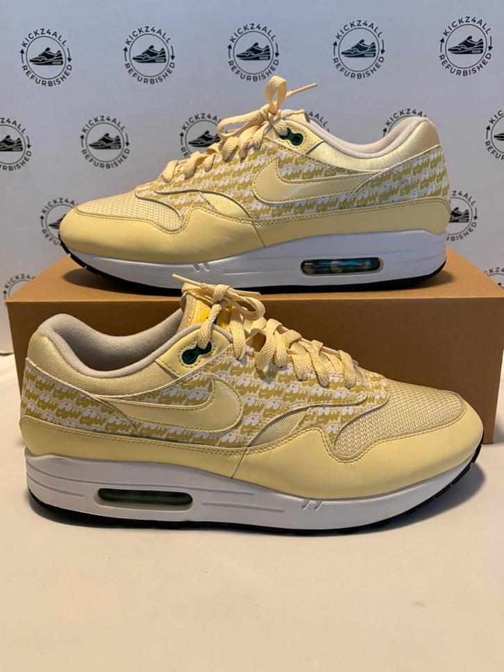 Nike Air Max 1 ‘Lemonade’ Maat 45.5, Kleding | Heren, Schoenen, Zo goed als nieuw, Sneakers of Gympen, Overige kleuren, Ophalen of Verzenden