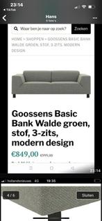Prachtige Groene- Blauwe Robuuste bank van Goossens 295 euro, Ophalen of Verzenden, Zo goed als nieuw, Tweepersoons, 180 cm