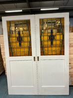 Set schuif / en-suite deuren met glas in lood 215x170cm., Ophalen