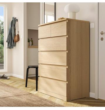 IKEA malm kast 6 lades, eikenfineer (80x123) beschikbaar voor biedingen