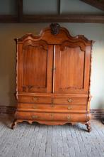 Prachtig antiek Hollands eiken houten biedermeier kabinet., Verzenden