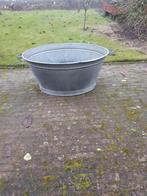 Een vintage gegalvaniseerde  grote teil, Tuin en Terras, Bloembakken en Plantenbakken, Ophalen, Overige vormen, Metaal