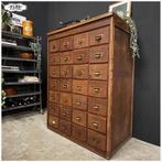 Oude eikenhouten ladekast apothekerskast Hoog: 139 cm, Gebruikt, 5 laden of meer, 100 tot 150 cm, Eikenhout