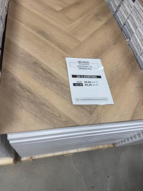 Belakos Palazzo visgraat XL 75 dryback pvc 35% korting !!, Huis en Inrichting, Stoffering | Vloerbedekking, Nieuw, Overige typen
