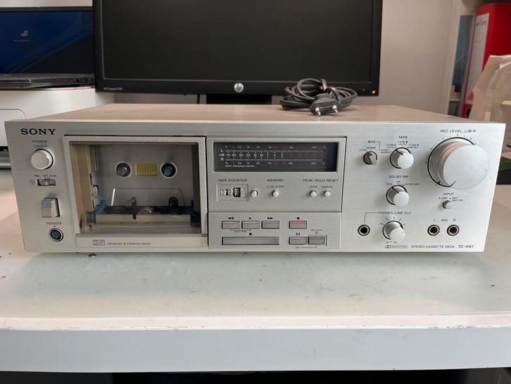 Vintage Sony TC-K61 Cassettedeck - Topstaat!, Audio, Tv en Foto, Cassettedecks, Enkel, Sony, Tape counter, Ophalen of Verzenden