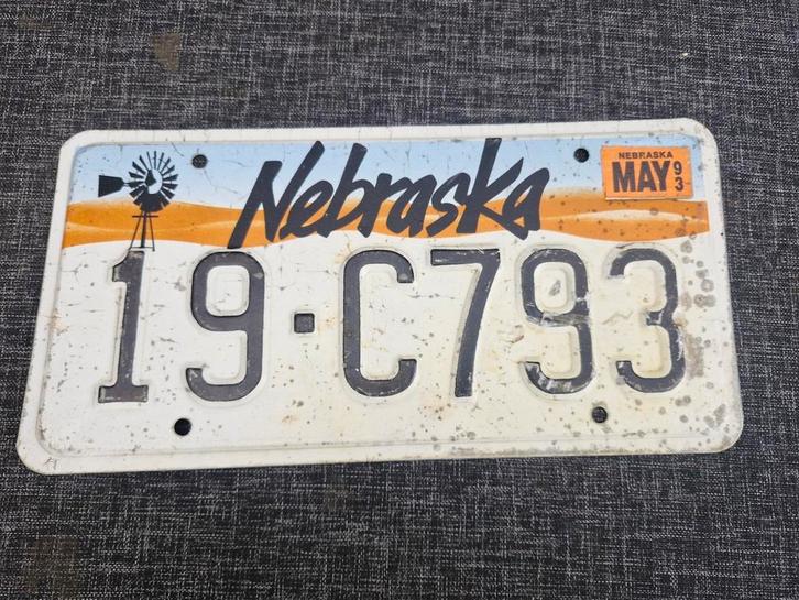 Kentekenplaat Nebraska USA Nummerbord Nummerplaat License VS, Verzamelen, Automerken, Motoren en Formule 1, Gebruikt, Auto's, Ophalen of Verzenden