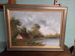 Olieverf landschap schilderij Roelandt met lijst, Ophalen