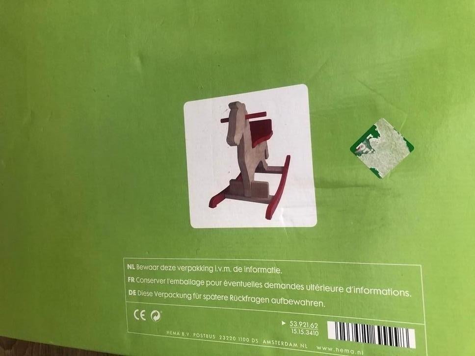 Hema Houten Schommelvliegtuig - Nieuw in doos, Kinderen en Baby's, Speelgoed | Houten speelgoed, Ophalen of Verzenden, Nieuw, Rij- of Hobbelspeelgoed