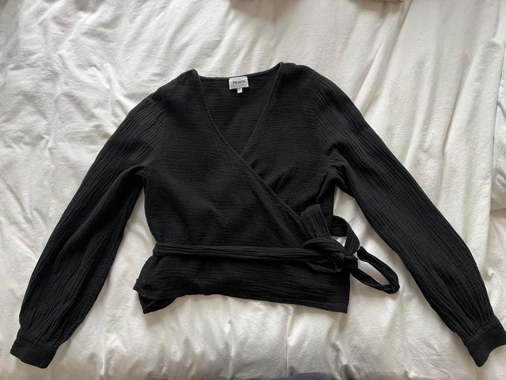 Suki wrap blouse - Palaver - Tedja - maat m, Kleding | Dames, Blouses en Tunieken, Zo goed als nieuw, Maat 38/40 (M), Zwart, Ophalen of Verzenden