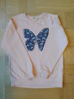 Sweater met glitter vlinder maat 134-140, Gebruikt, Meisje, Trui of Vest, H&M