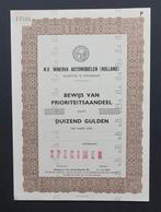 Minerva Automobielen (Holland) - Amsterdam ca 1954, Postzegels en Munten, Aandelen en Waardepapieren, Verzenden, 1950 tot 1970