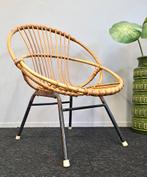 Vintage rotan rohé Noordwolde jaren 50/60 Midcentury chair, Midcentury retro vintage jaren 50/60/70, Gebruikt, Ophalen of Verzenden