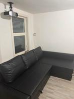 Hoekslaapbank Ikea zwart/kunstleer met opbergvak Friheten, Huis en Inrichting, Ophalen, Zwart, Tweepersoons, Zo goed als nieuw