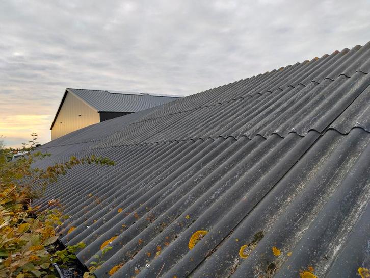 Gebruikte golfplaten (zelf demonteren), Doe-het-zelf en Verbouw, Dakpannen en Dakbedekking, Gebruikt, Golfplaat, Kunststof, Grijs