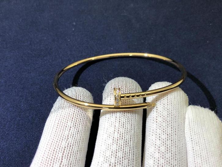 Juste un clou small 18 karaat goud met diamanten, Sieraden, Tassen en Uiterlijk, Ringen, Zo goed als nieuw, Dame, Goud, Ophalen of Verzenden