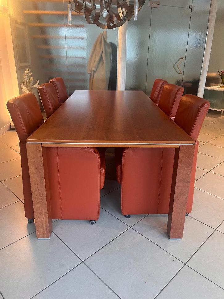 Kersenhouten gelderland eettafel ontwerp Jan des Bouvrie, Huis en Inrichting, Tafels | Eettafels, Gebruikt, 50 tot 100 cm, 200 cm of meer