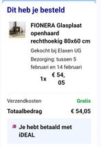 Glasplaat openhaard 80  60 cm, Ophalen, Nieuw, Vrijstaande haard, Houthaard