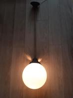 Franse Art Deco hanglamp schoollamp, Huis en Inrichting, Lampen | Wandlampen, Gebruikt, Art Deco, Ophalen, Glas