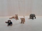 4 Schleich Dieren - Leeuw, Olifant, Aap, Ophalen of Verzenden, Gebruikt