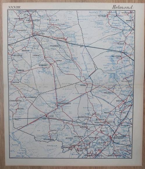 33 / Helmond / Aarlerixtel / Stiphout / Someren / Litho 1885, Antiek en Kunst, Kunst | Litho's en Zeefdrukken, Ophalen of Verzenden