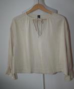 Blouse beige linnen viscose mt 40 42 L XL, Kleding | Dames, Blouses en Tunieken, Verzenden, Beige, Maat 42/44 (L), Nieuw