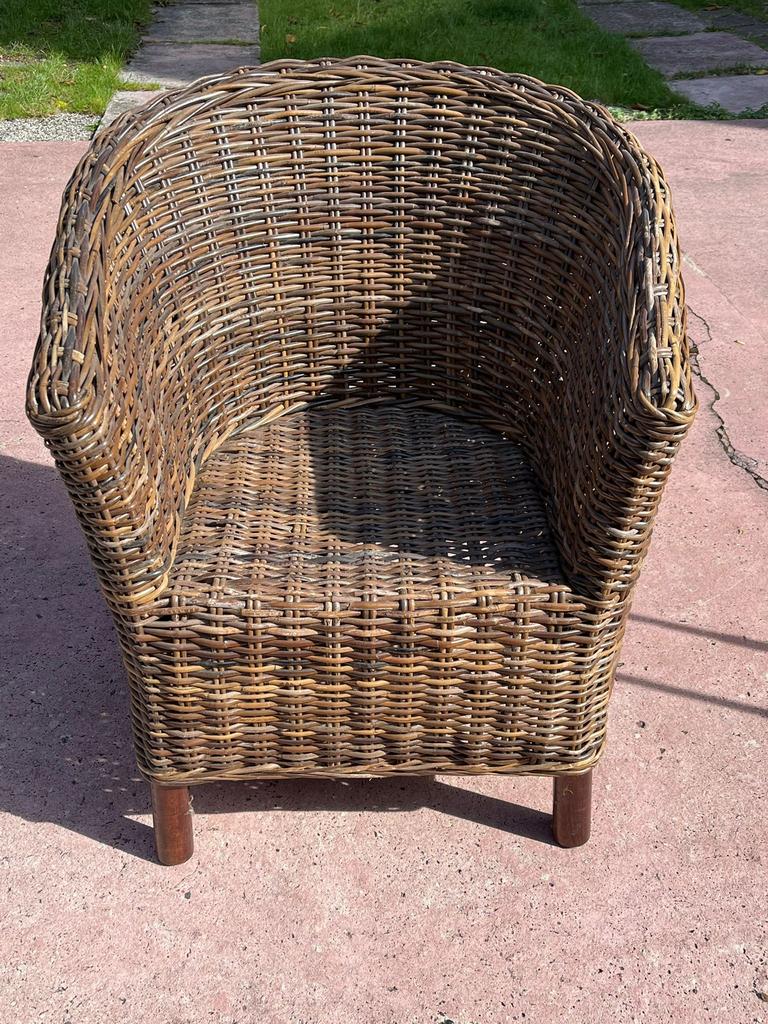 Rotan / rieten kuipstoel – sfeervol model, Ophalen, Gebruikt, Bruin, Eén
