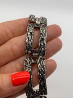 X629 Prachtige zilveren brutalist armband, Ophalen of Verzenden, Zilver, Armband