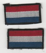 2 Stoffen emblemen Nederlandse vlag (achterkant klittenband, Ophalen of Verzenden, Landmacht, Nederland, Embleem of Badge
