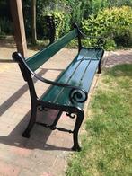 tuinbank  parkbank Gietijzer met hardhout lengte 185 cm., Ophalen, Zo goed als nieuw, Hout
