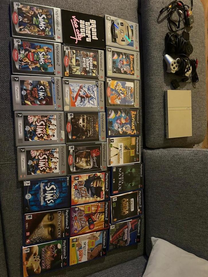 PS2 Slim Compleet met Spellen, Spelcomputers en Games, Spelcomputers | Sony PlayStation 2, Ophalen of Verzenden