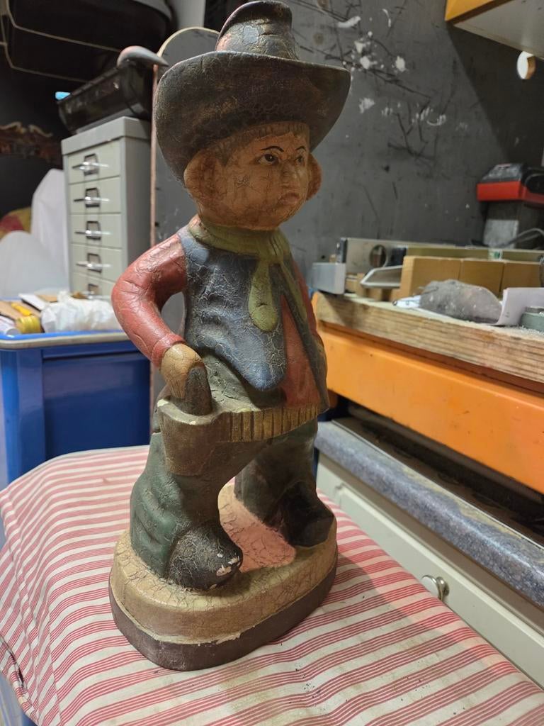 Houten beeld van een Cowboy, Ophalen of Verzenden