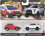 Hot Wheels Premium 2Pack Subaru Crosstrek '18 Toyota 4Runner, Kinderen en Baby's, Speelgoed | Speelgoedvoertuigen, Ophalen of Verzenden